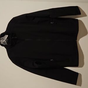 Port Authority fleece soft rain jacket Black Lg. zipper pockets Hiking Athletic